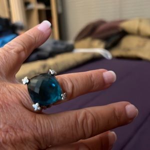 David Yurman Hampton blue chatelaine ring